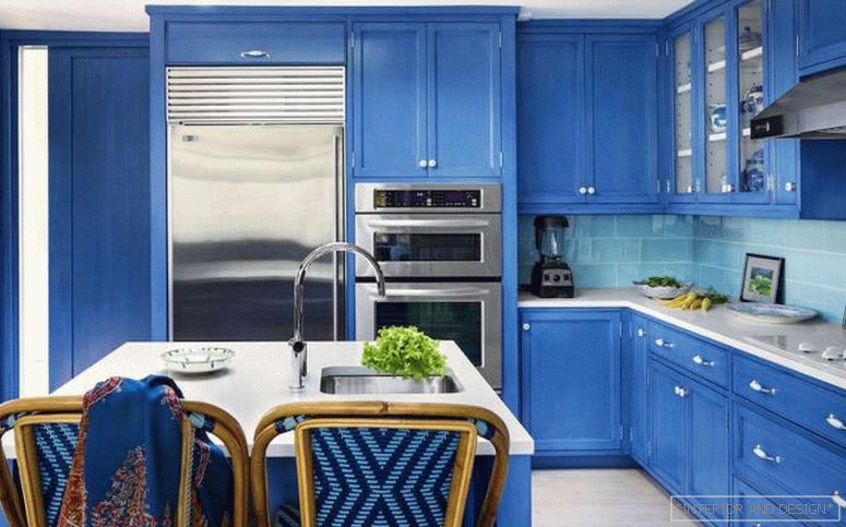 Кухни синего цвета 4