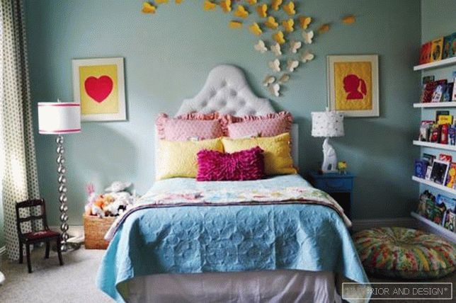 Фотографије спаваце собе у плавој нијанси