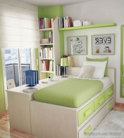 Спаваћа соба у зеленој нијанси
