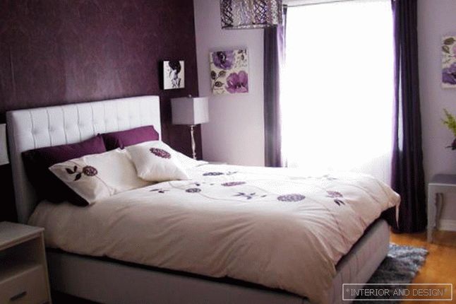 Спаваћа соба у ружичастим и љубичастим нијансама - фотографије 3