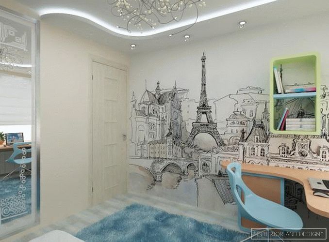 Фотографија собе за тинејџерке у стилу Париза